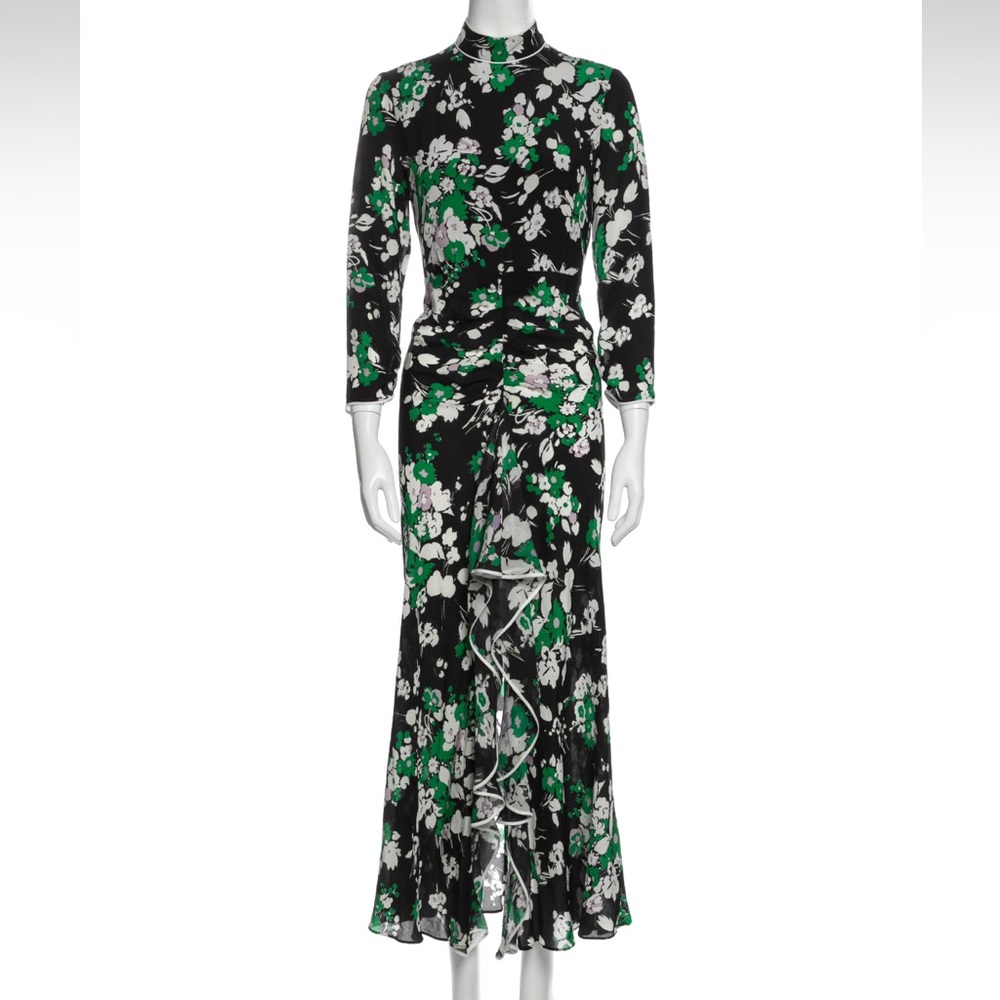 RIXO silk dress with open back